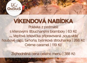 Víkendové menu 13. - 14.8. Víkendové menu 13. - 14.8.