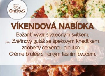 Víkendové menu 15. - 16.10 Víkendové menu 15. - 16.10