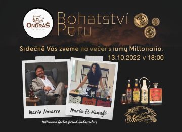 Bohatství Peru - Večer s rumy Millonario Bohatství Peru - Večer s rumy Millonario