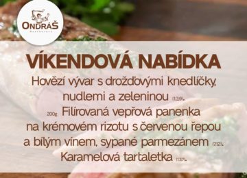 Víkendové menu 28. - 29.1.23 Víkendové menu 28. - 29.1.23