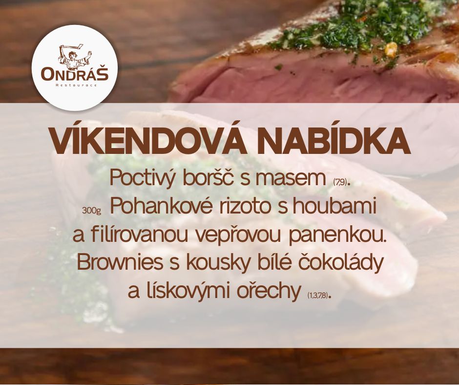 Víkendové menu 4. - 5.3.23