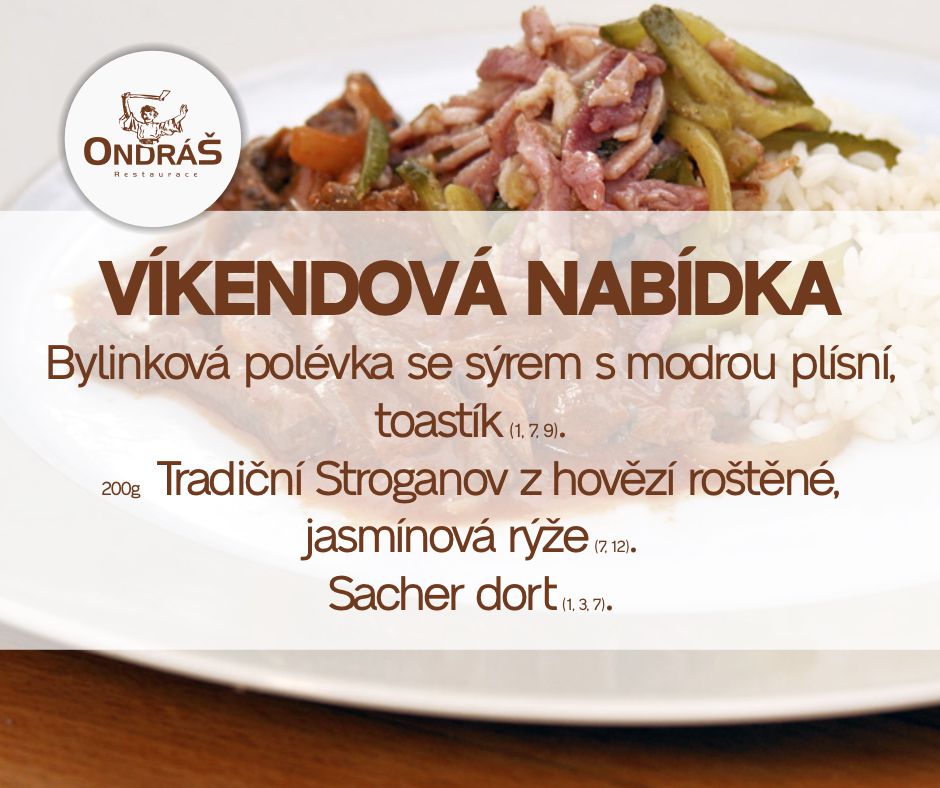 Víkendové menu 15. - 16.4.23