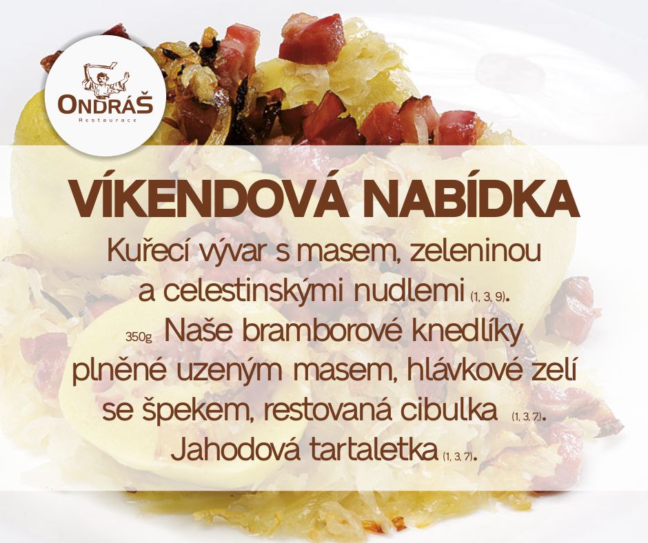 Víkendové menu 29.4 - 1.5.23