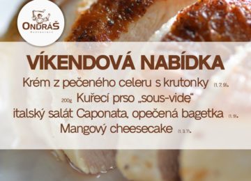 Víkendové menu 6. - 8.5.23 Víkendové menu 6. - 8.5.23