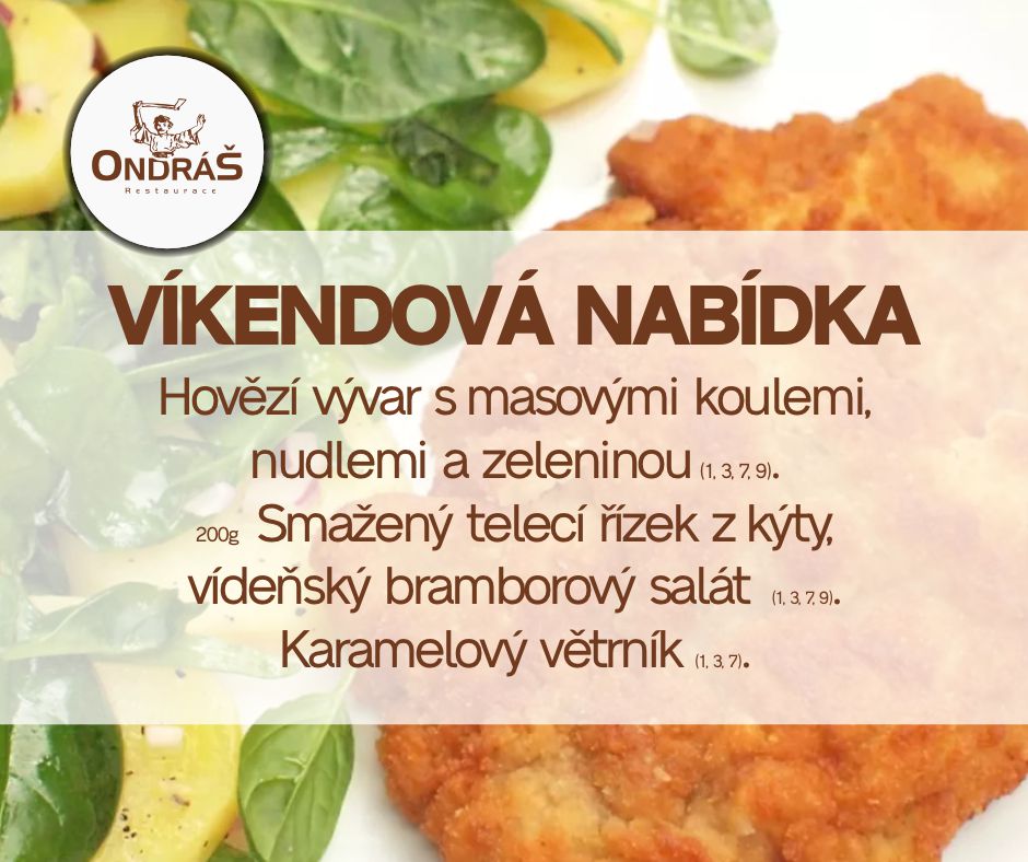 Víkendové menu 20. - 21.5.23