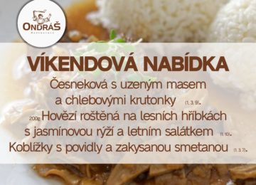 Víkendové menu 26. - 27. 08. 23 Víkendové menu 26. - 27. 08. 23