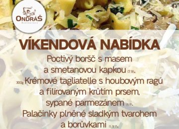 Víkendové menu 2. - 3.9.23 Víkendové menu 2. - 3.9.23
