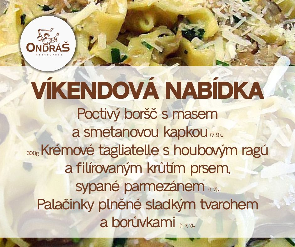 Víkendové menu 2. - 3.9.23