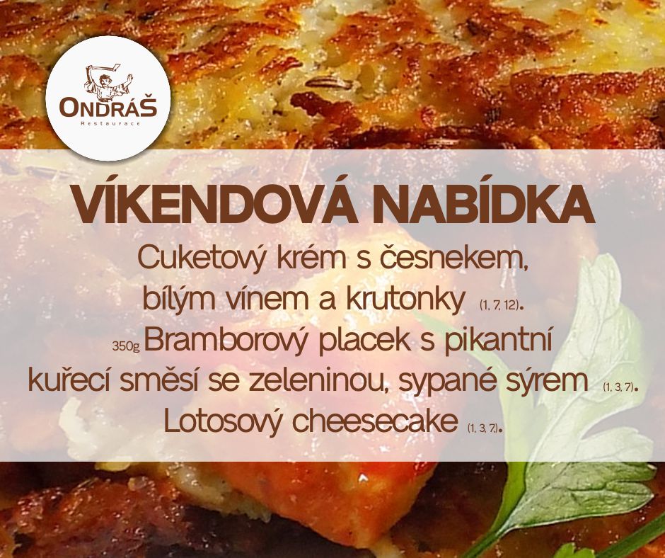 Víkendové menu 16. - 17.9.23