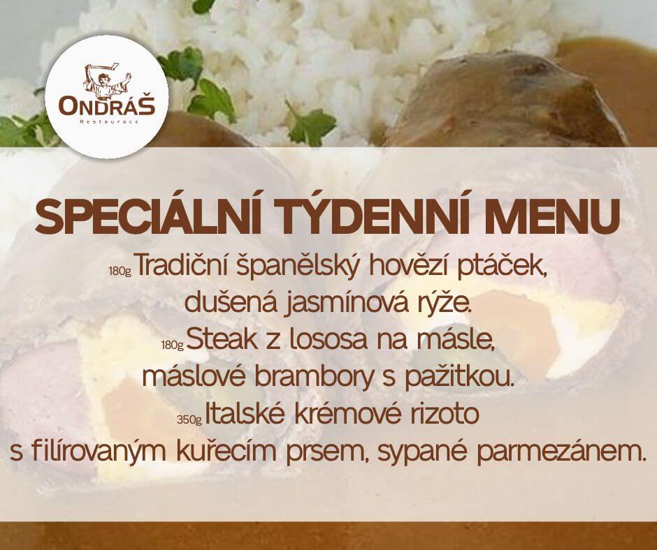 Speciální týdenní menu 40. týden