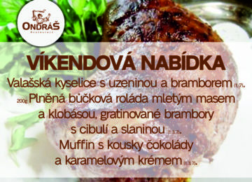 Víkendové menu 29. - 30.7.23 Víkendové menu 29. - 30.7.23