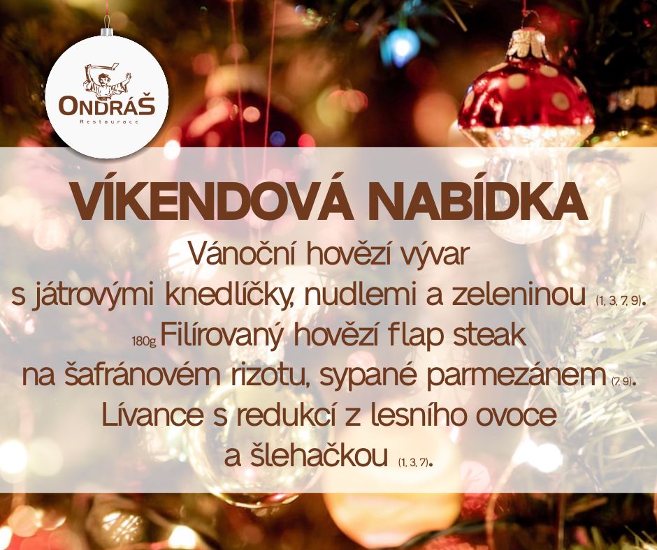 Vánoční víkendové menu