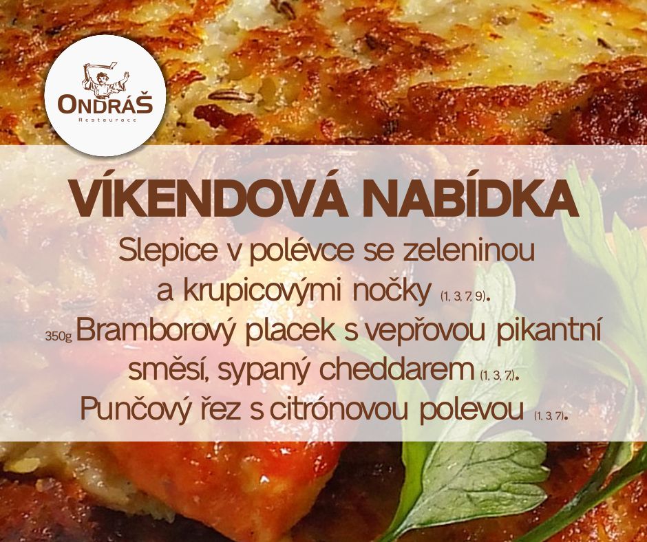 Víkendové menu 16. - 17.3.24