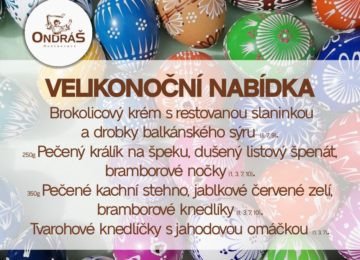 Velikonoční víkendové menu 29.3. - 1.4.24