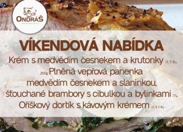 Víkendové menu 30. - 21.4.24