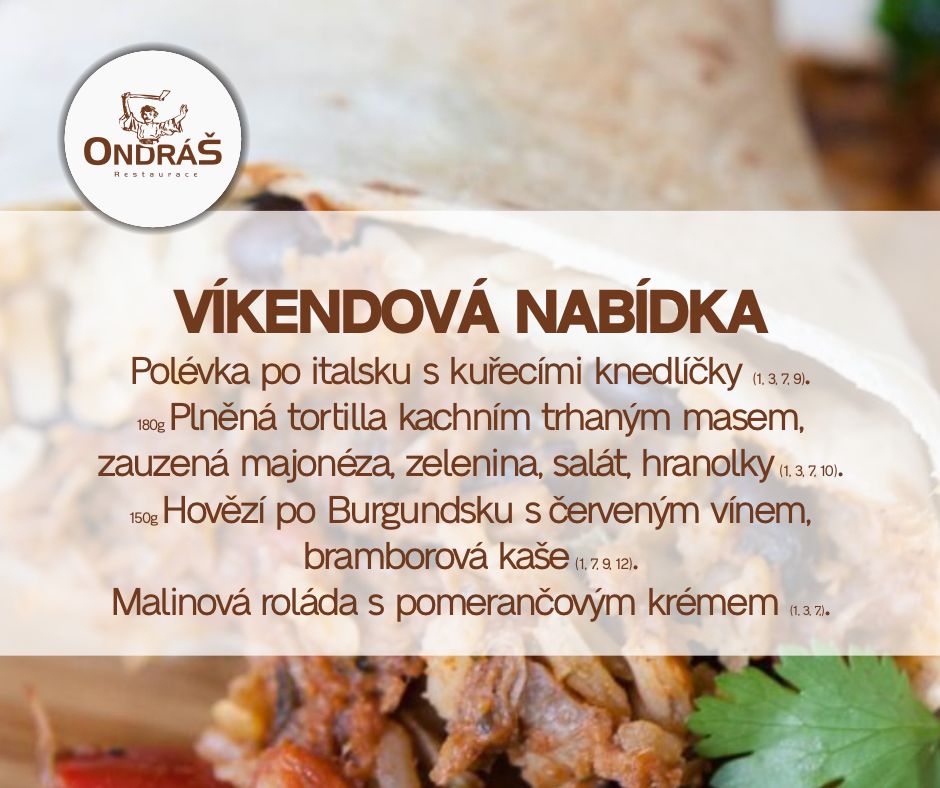 Víkendové menu 8. - 9.6.24