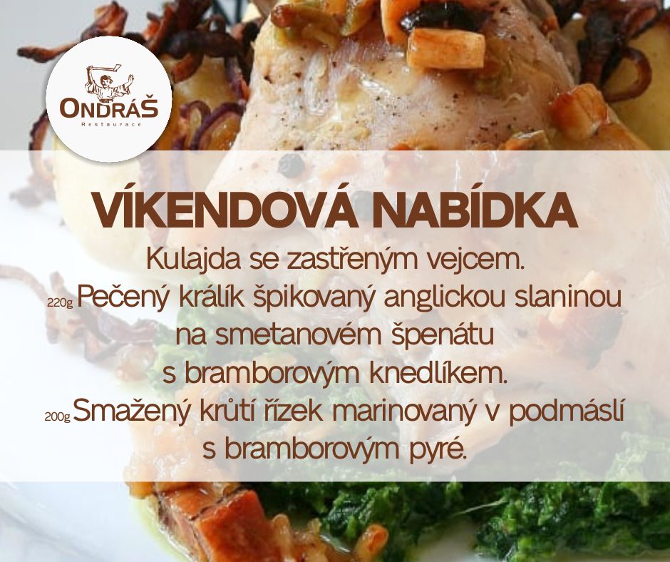 Víkendové menu 6. - 10. 1. 25