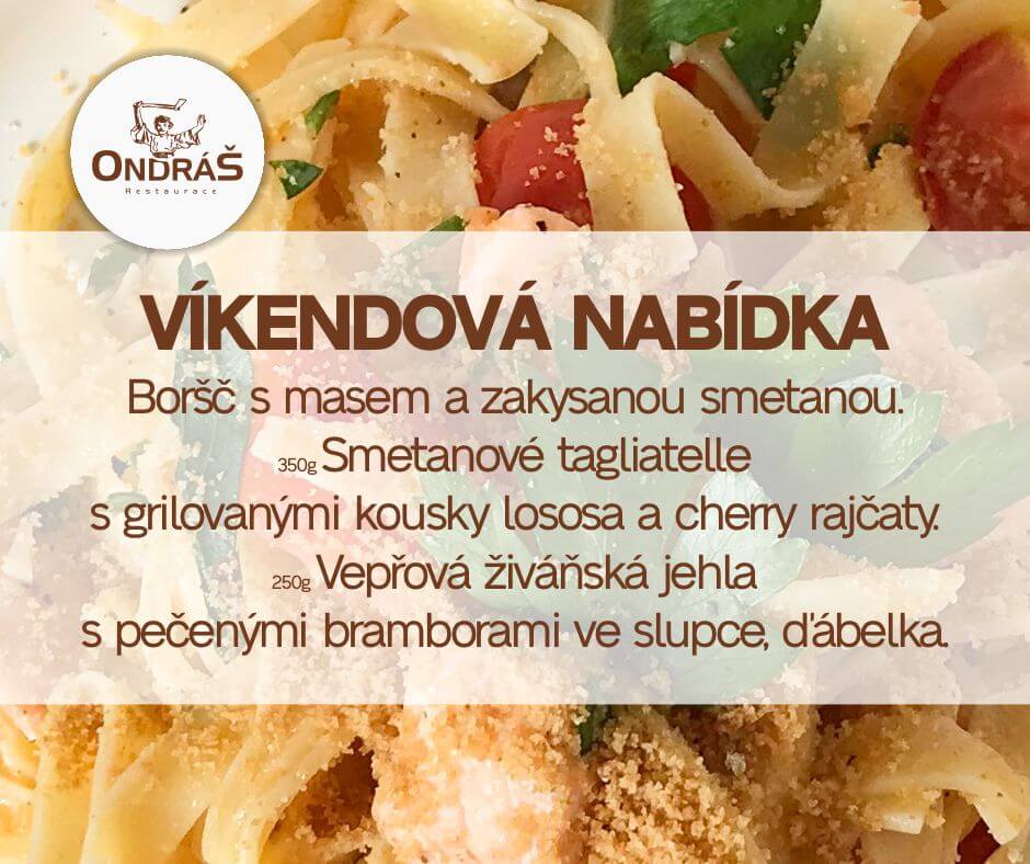 Víkendové menu 22. - 23. 2. 25