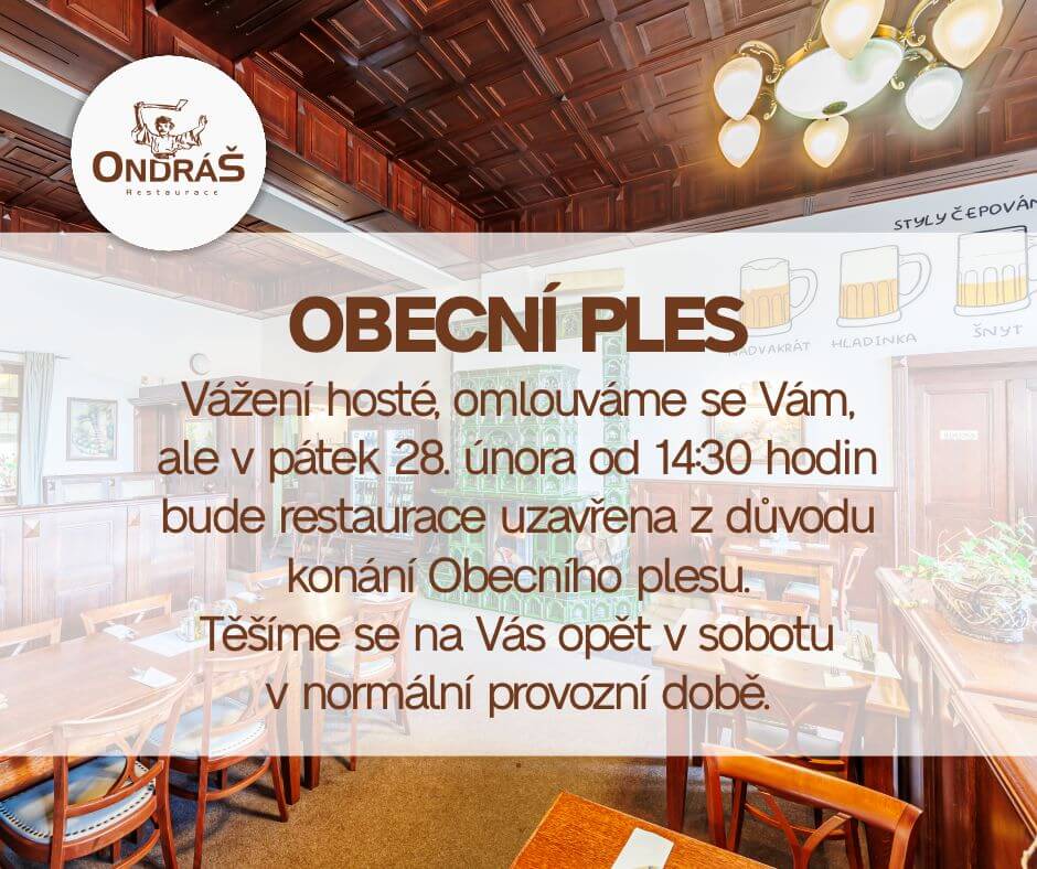 Obecní ples 28.2.25 od 14:30 hodin