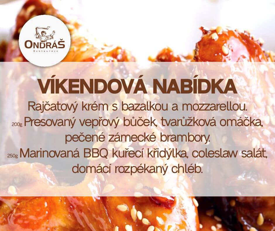 Víkendové menu 5. - 6. 4. 25