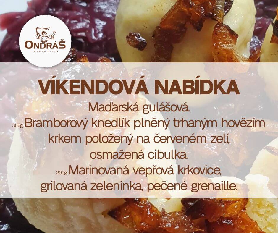 Víkendové menu 29. - 30. 3. 25