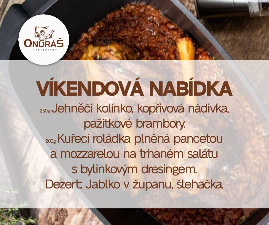 Víkendové menu 26. – 27. 4. 25