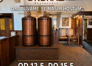 Omezený provoz restaurace 12. - 15. 5. 26