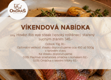 Víkendové menu 14. – 16. 8. 26 Víkendové menu 14. – 16. 8. 26
