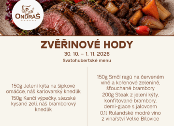 Zvěřinové hody 30. 10. – 1. 11. 2026